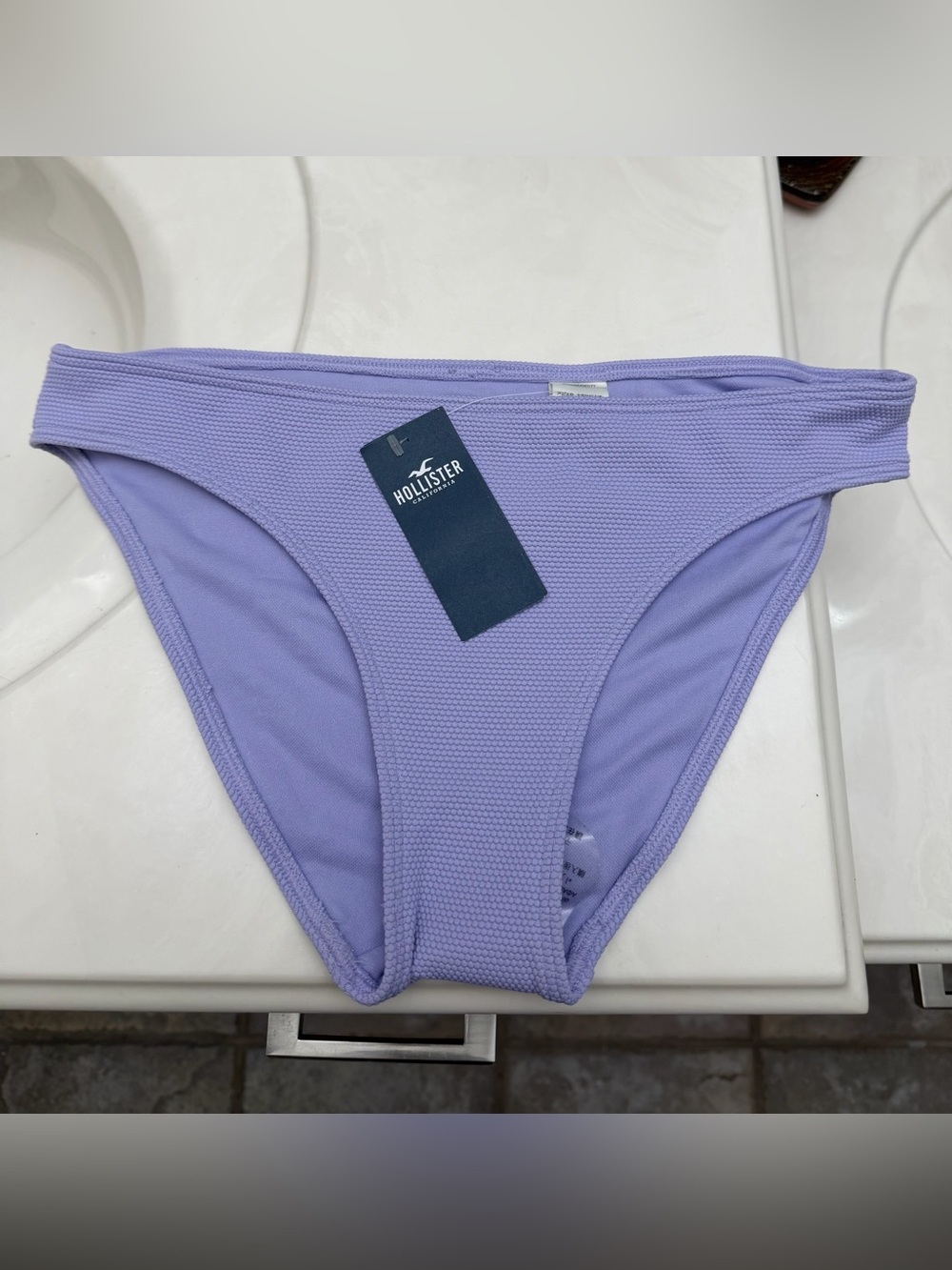 Hollister Lilac Textured Bikini Bottom